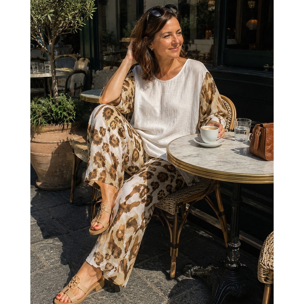 Elle Linen Tunic and Wide Leg Pant Set